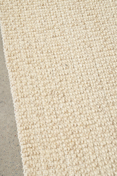 Parker Natural Cream Jute and Wool Modern Pebble Pattern Rectangle Rug